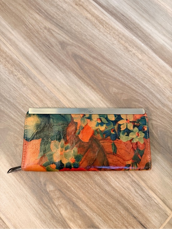 Patricia Nash Handbags - Patricia Nash Orange Multi Floral Leather Zip Wallet